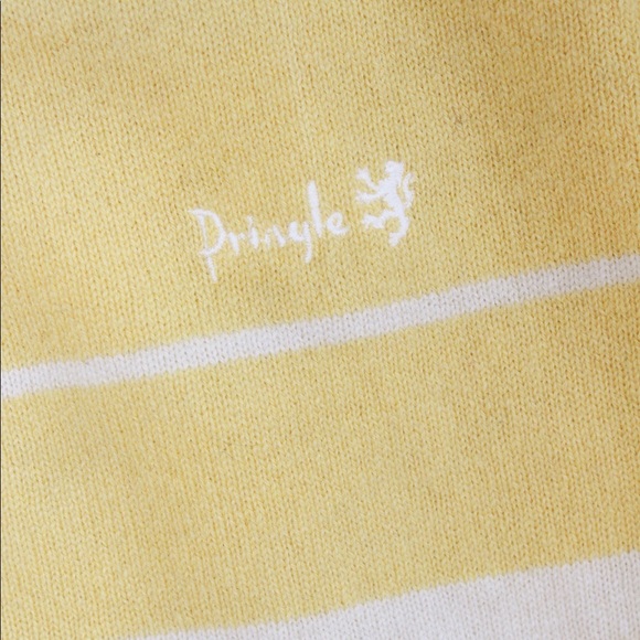 VTG 80s/90s Pringle Sports Yellow Wool Crew Neck Sweater - Picture 8 of 10